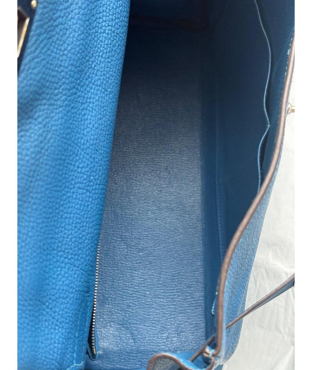 HERMES Голубая кожаная сумка через плечо, фото 8