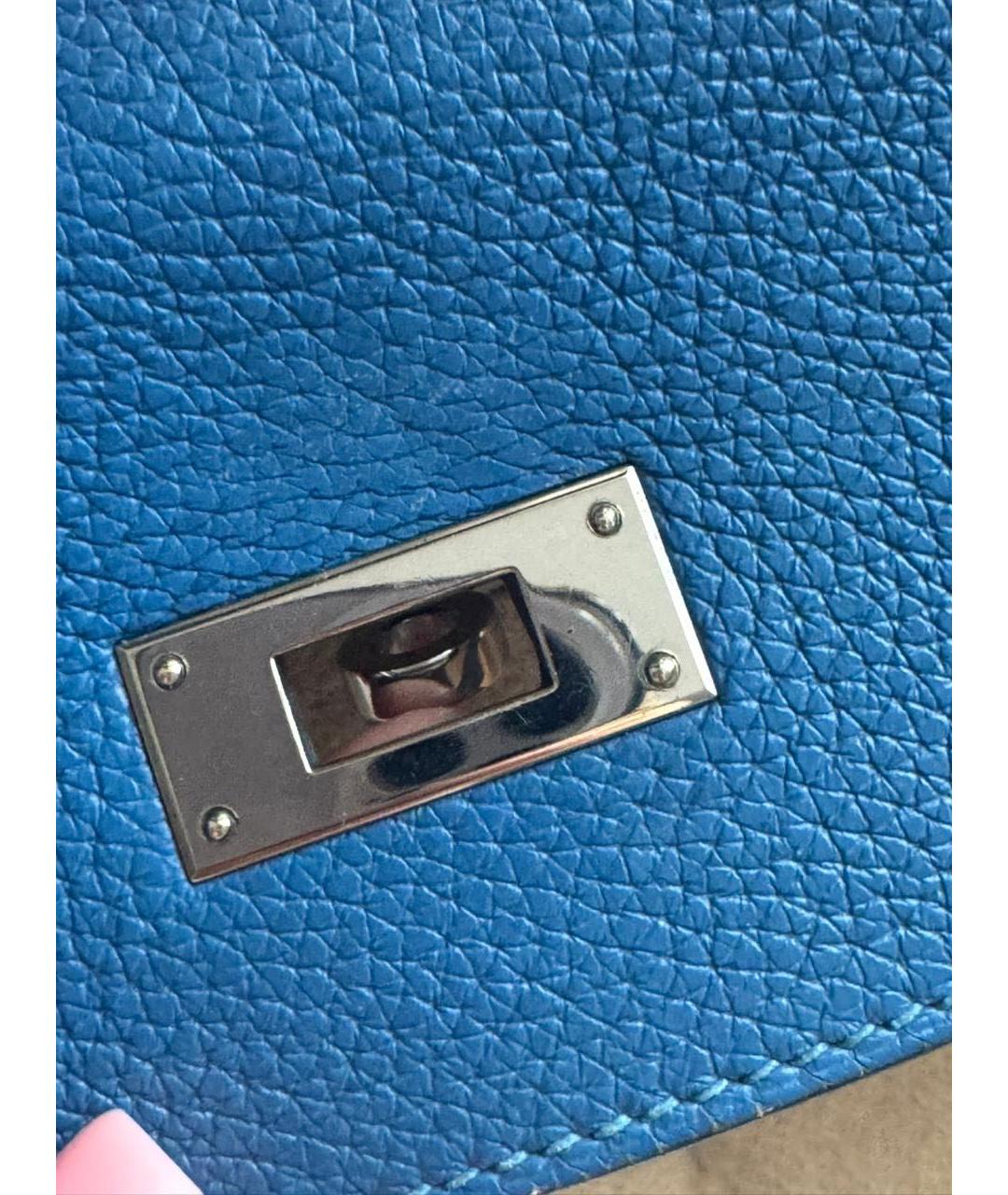 HERMES Голубая кожаная сумка через плечо, фото 3