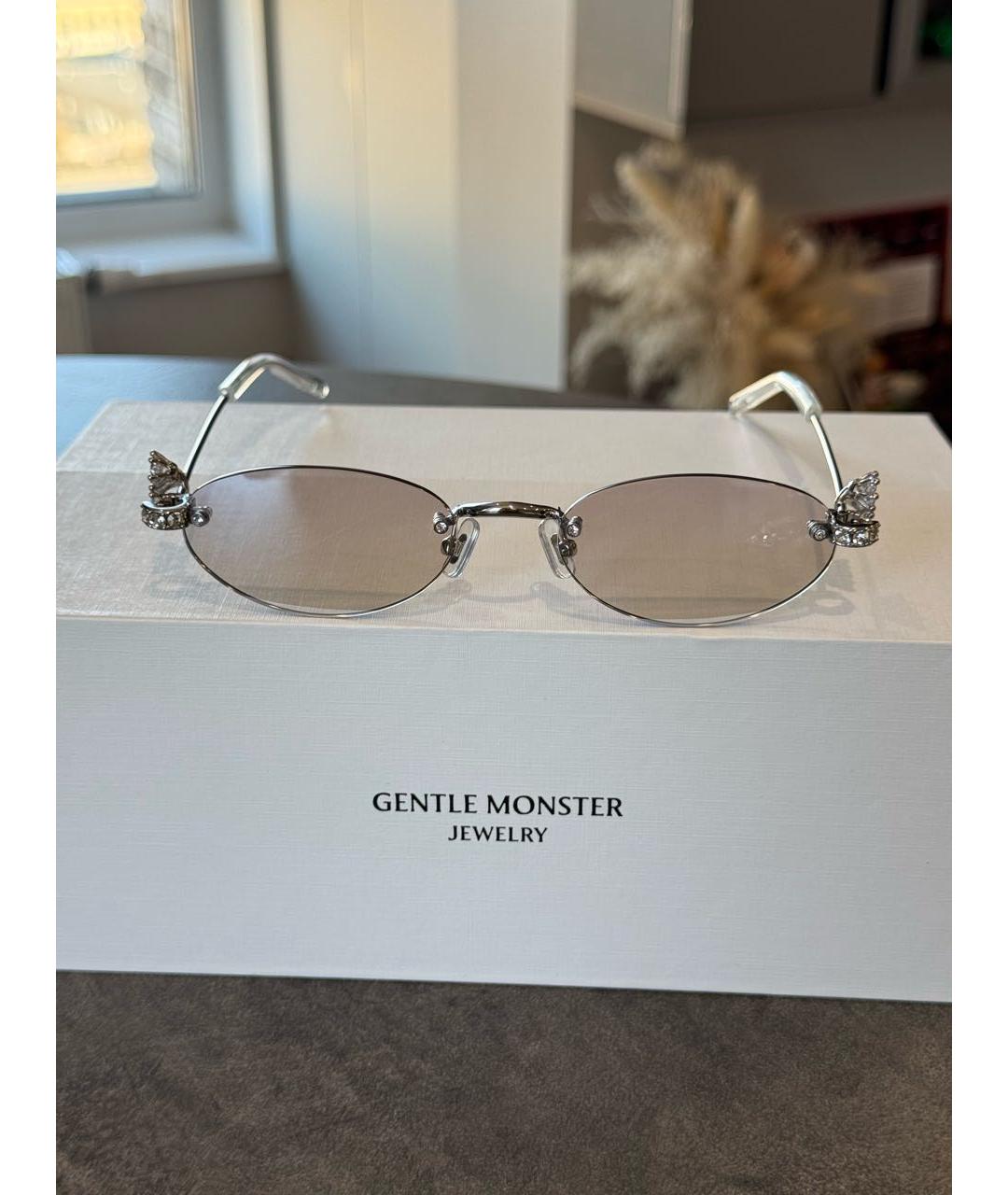GENTLE MONSTER Серебряные металлические солнцезащитные очки, фото 3