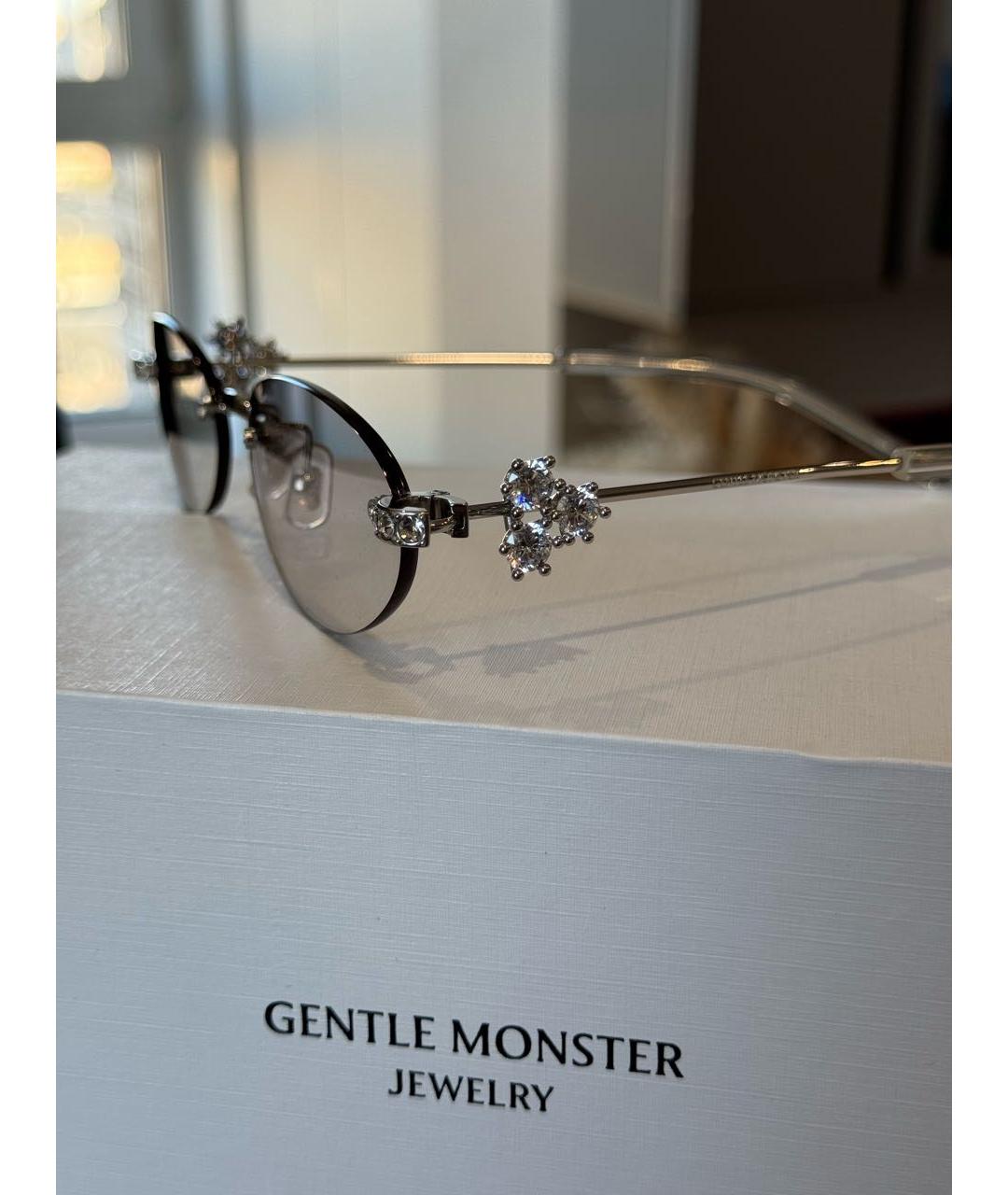 GENTLE MONSTER Серебряные металлические солнцезащитные очки, фото 7