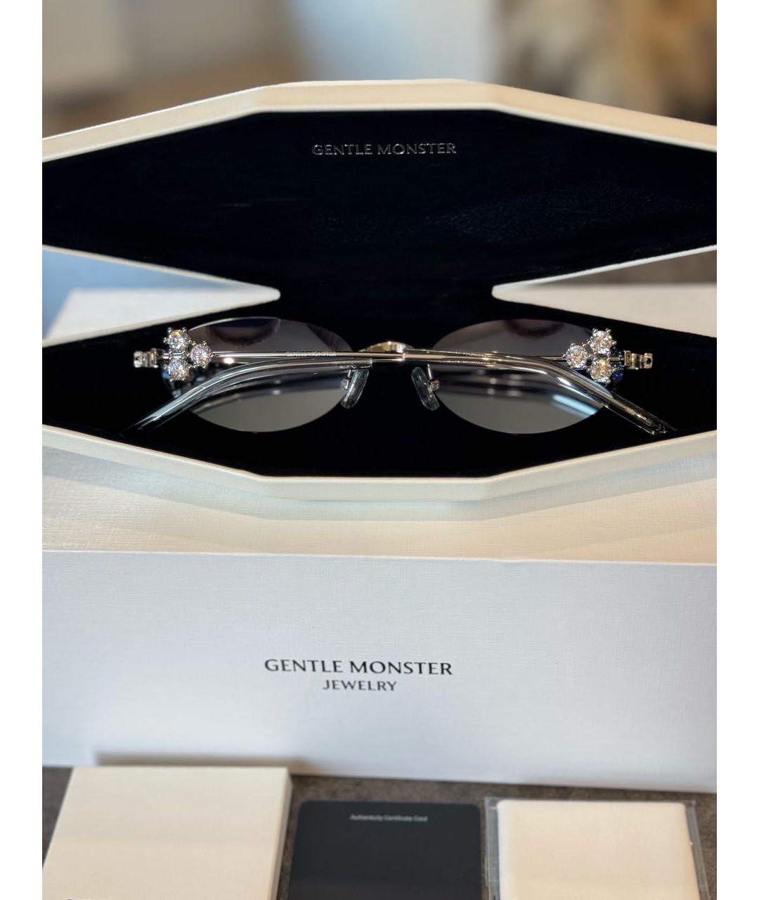 GENTLE MONSTER Серебряные металлические солнцезащитные очки, фото 8
