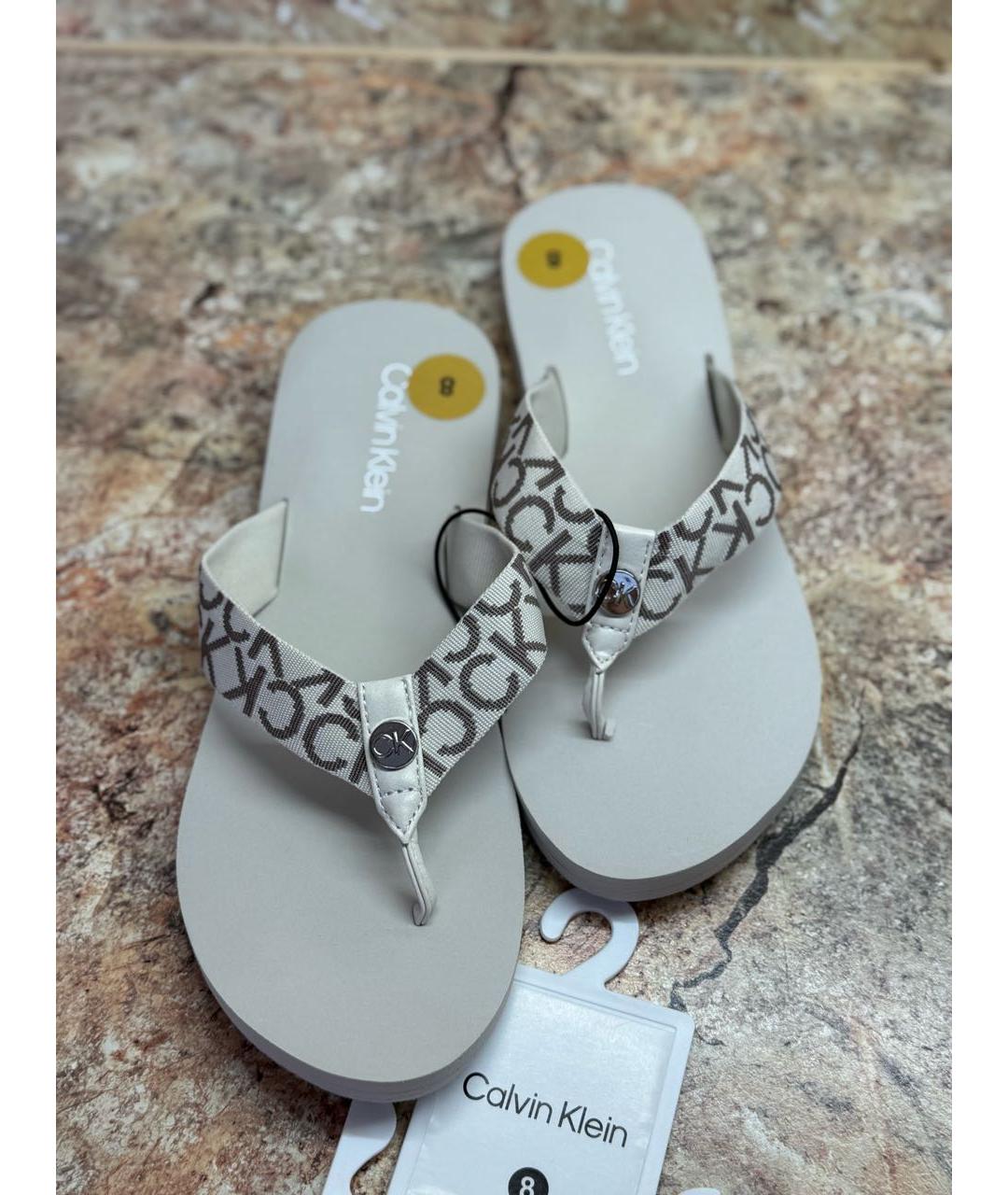 CALVIN KLEIN Бежевые шлепанцы, фото 2