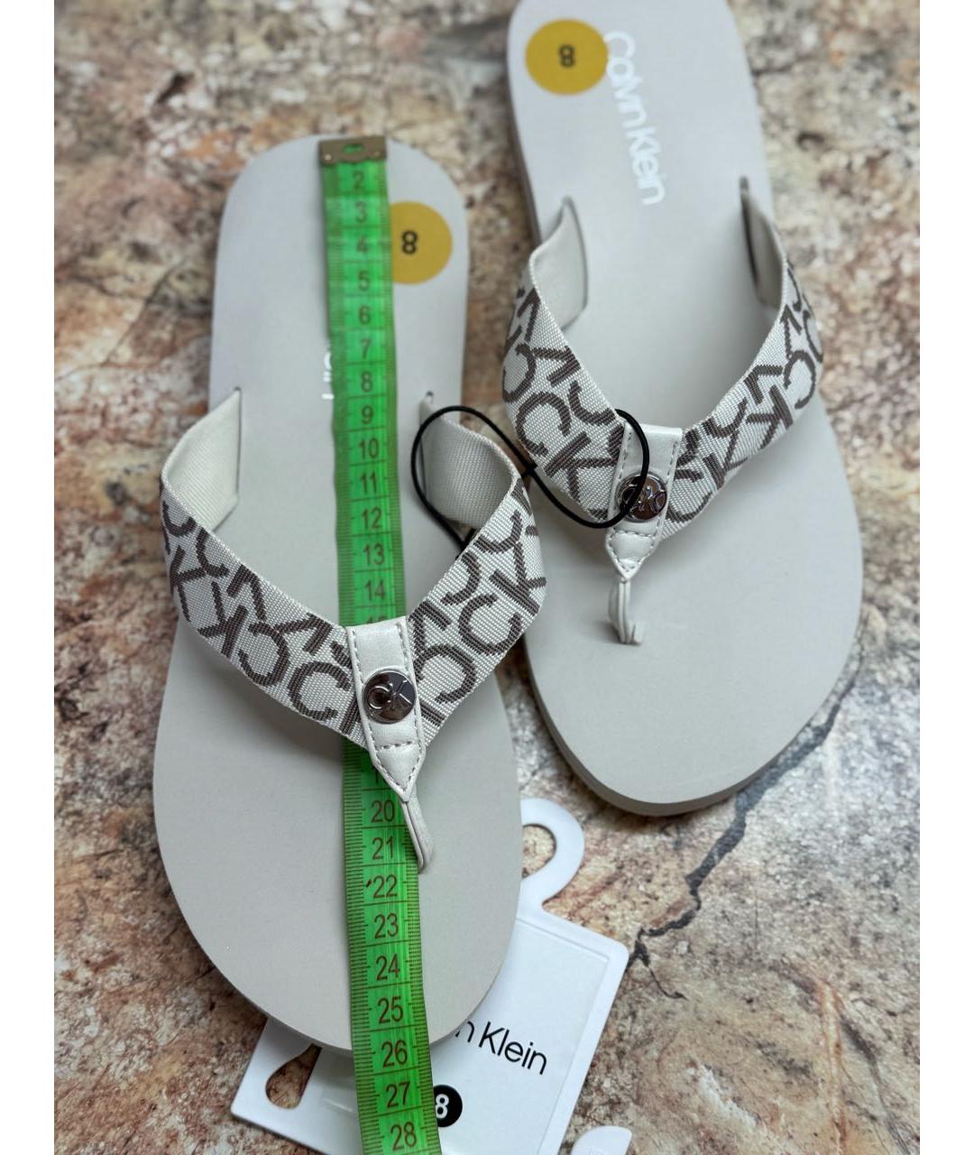 CALVIN KLEIN Бежевые шлепанцы, фото 5