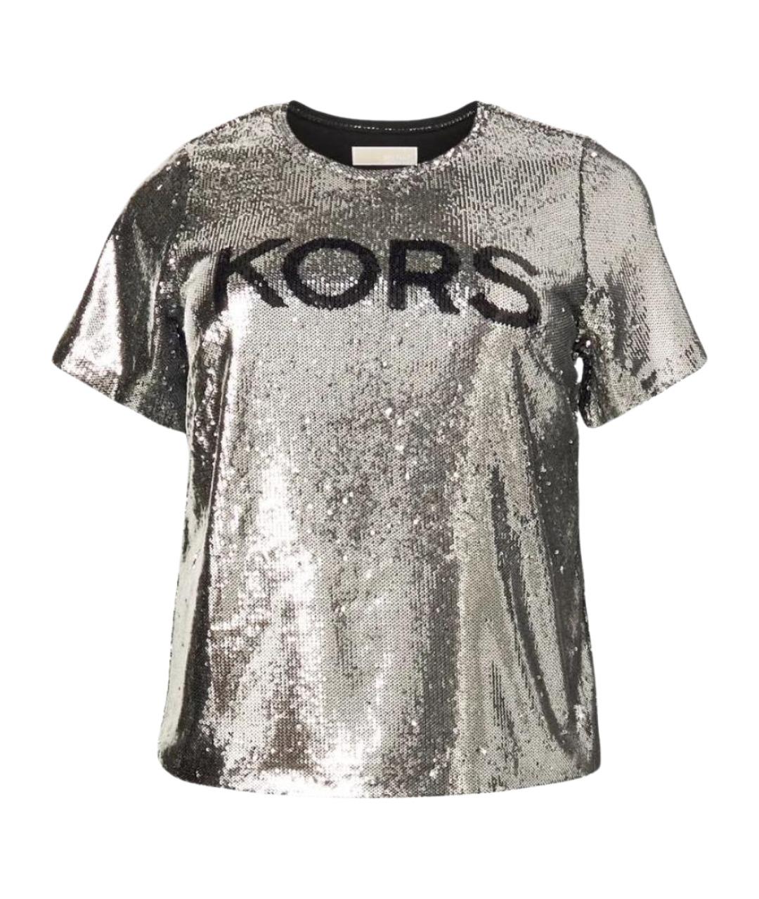 MICHAEL KORS Серебряная футболка, фото 1