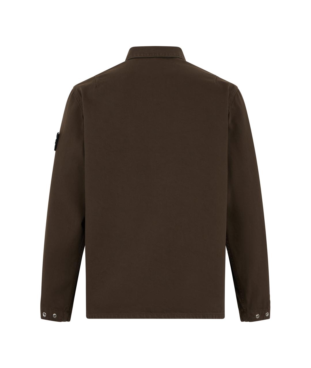 STONE ISLAND Коричневая хлопковая куртка, фото 2