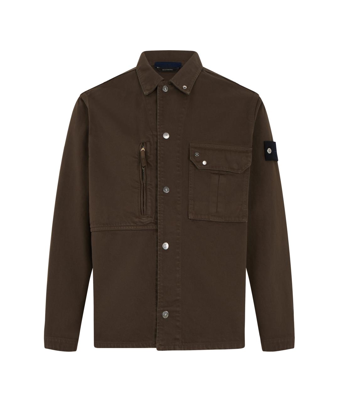STONE ISLAND Коричневая хлопковая куртка, фото 1