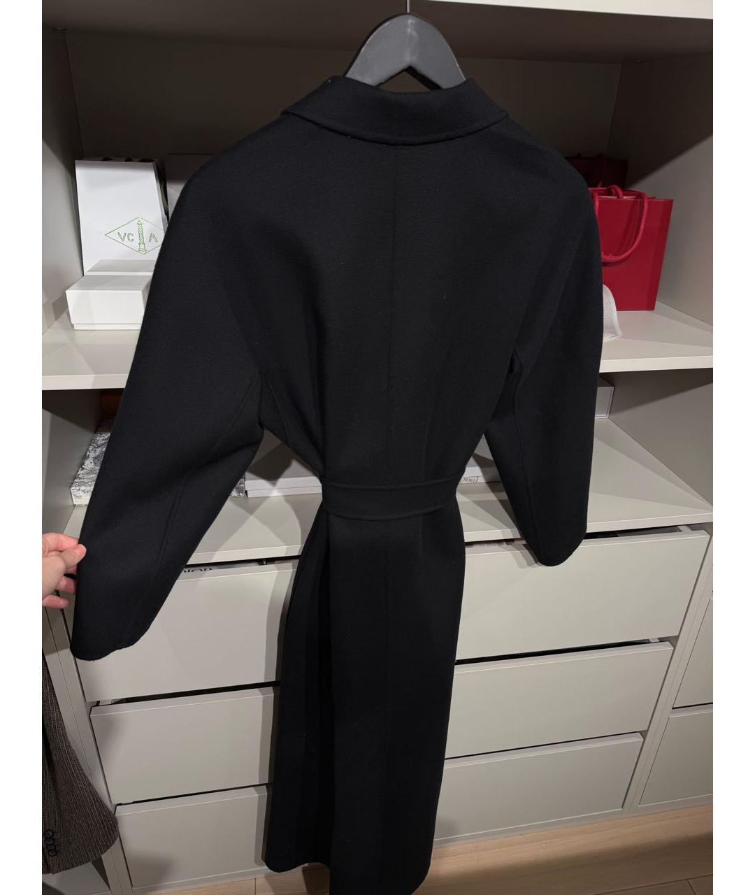 'S MAX MARA Черное шерстяное пальто, фото 2