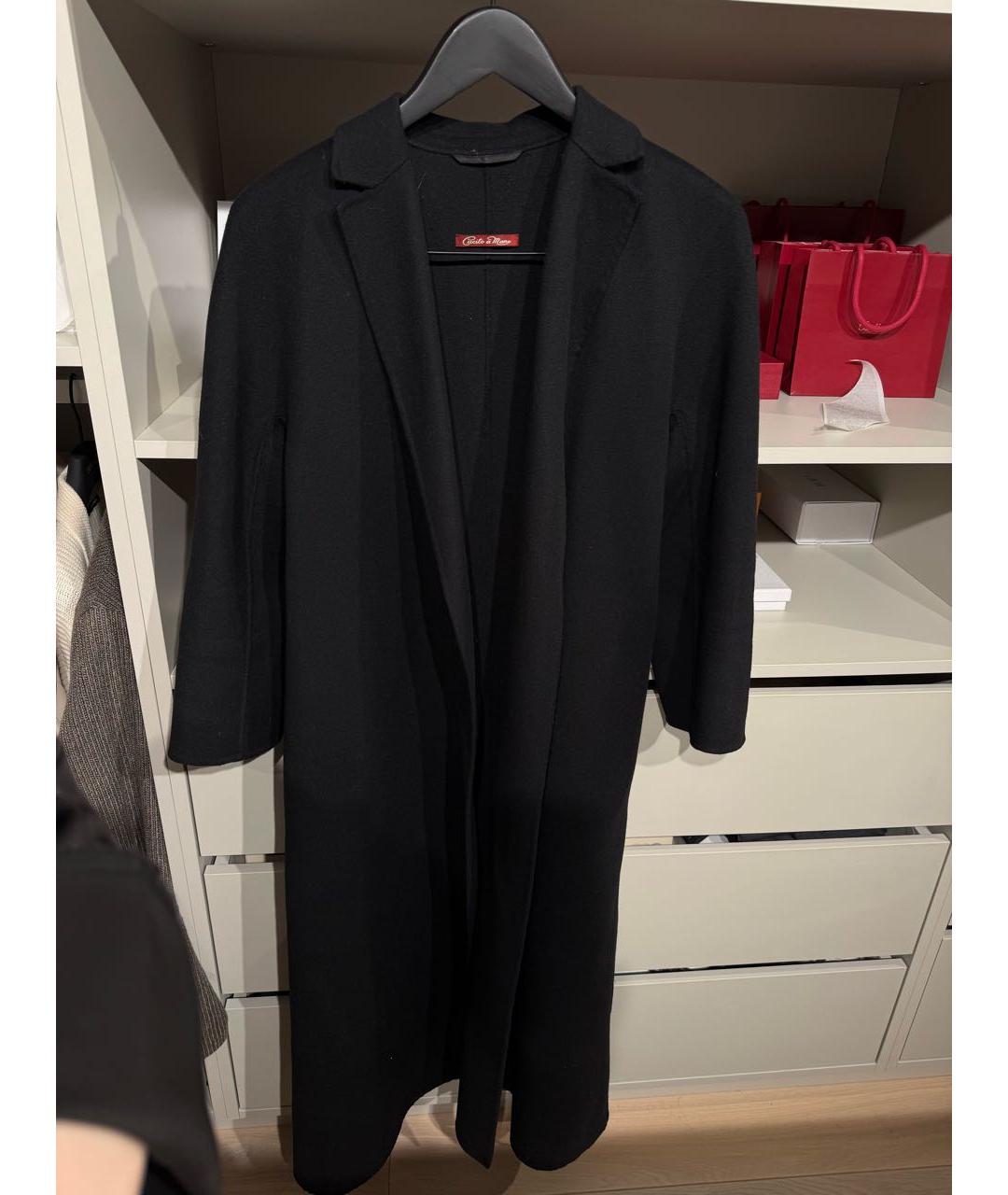 'S MAX MARA Черное шерстяное пальто, фото 4