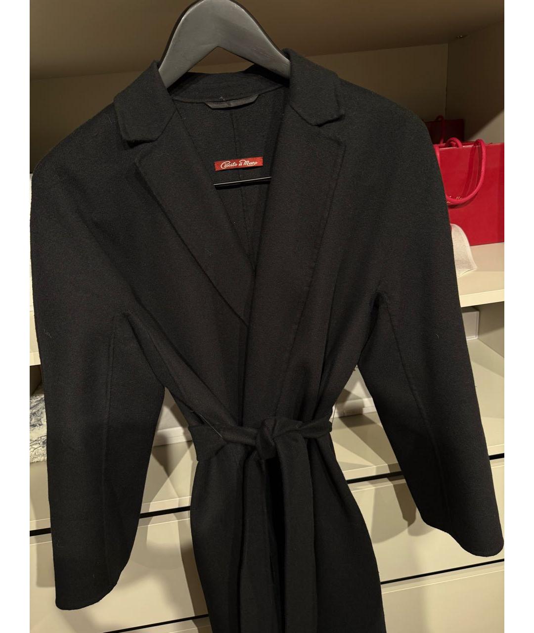 'S MAX MARA Черное шерстяное пальто, фото 3