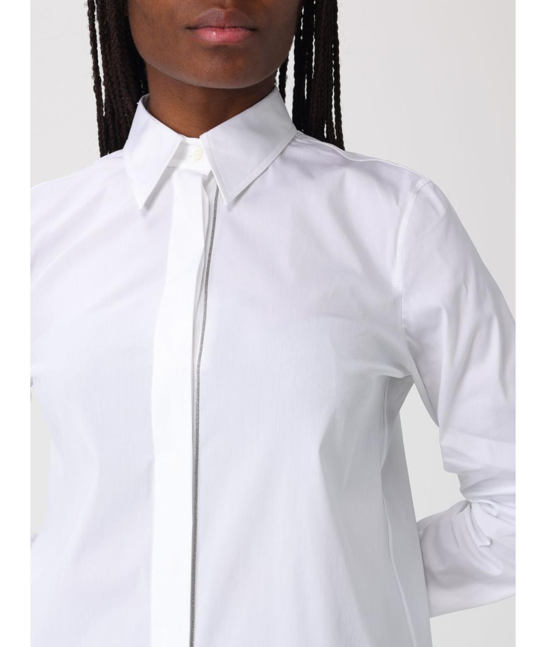 BRUNELLO CUCINELLI Белая хлопковая рубашка, фото 5