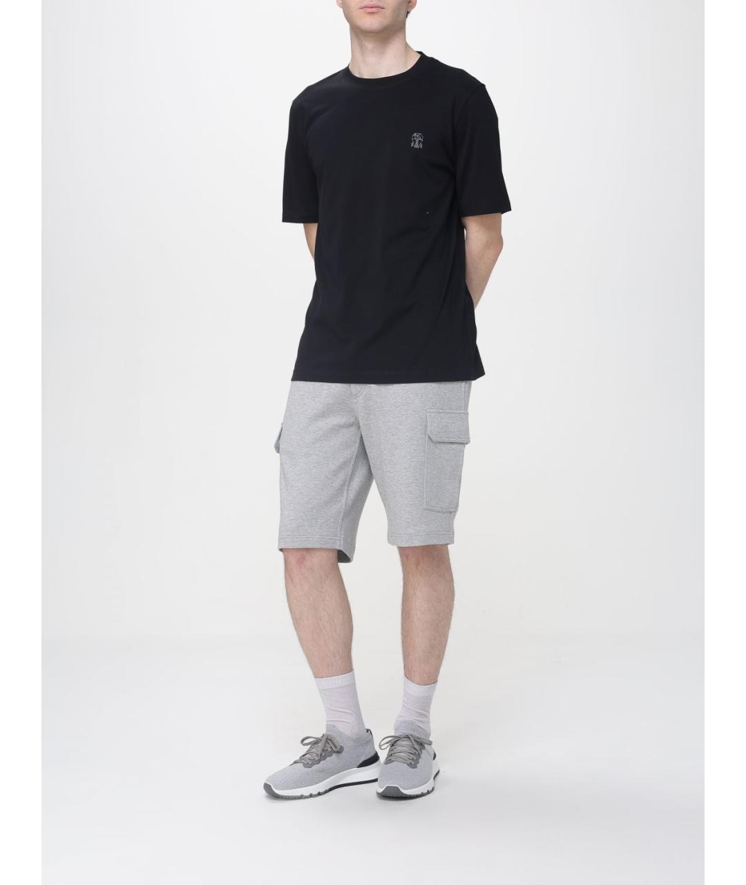 BRUNELLO CUCINELLI Черная вискозная футболка, фото 2