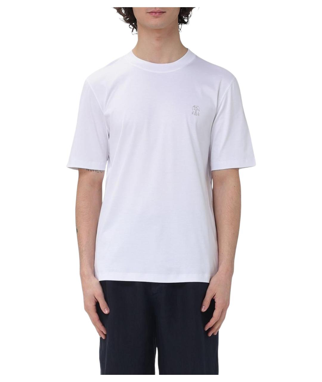 BRUNELLO CUCINELLI Белая хлопковая футболка, фото 1