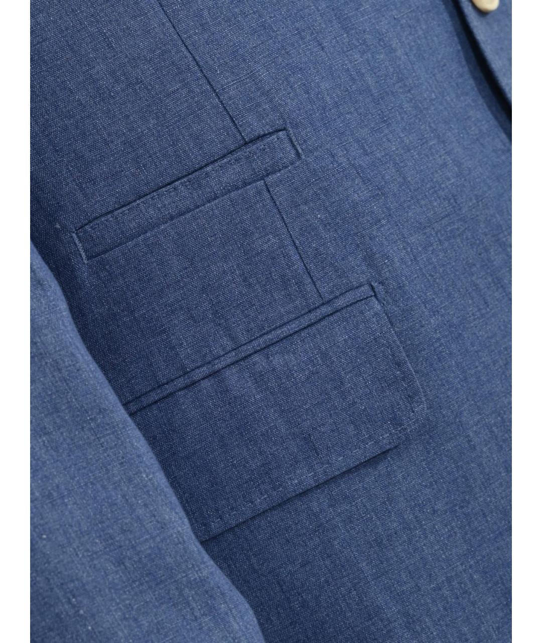BRUNELLO CUCINELLI Синий льняной пиджак, фото 4
