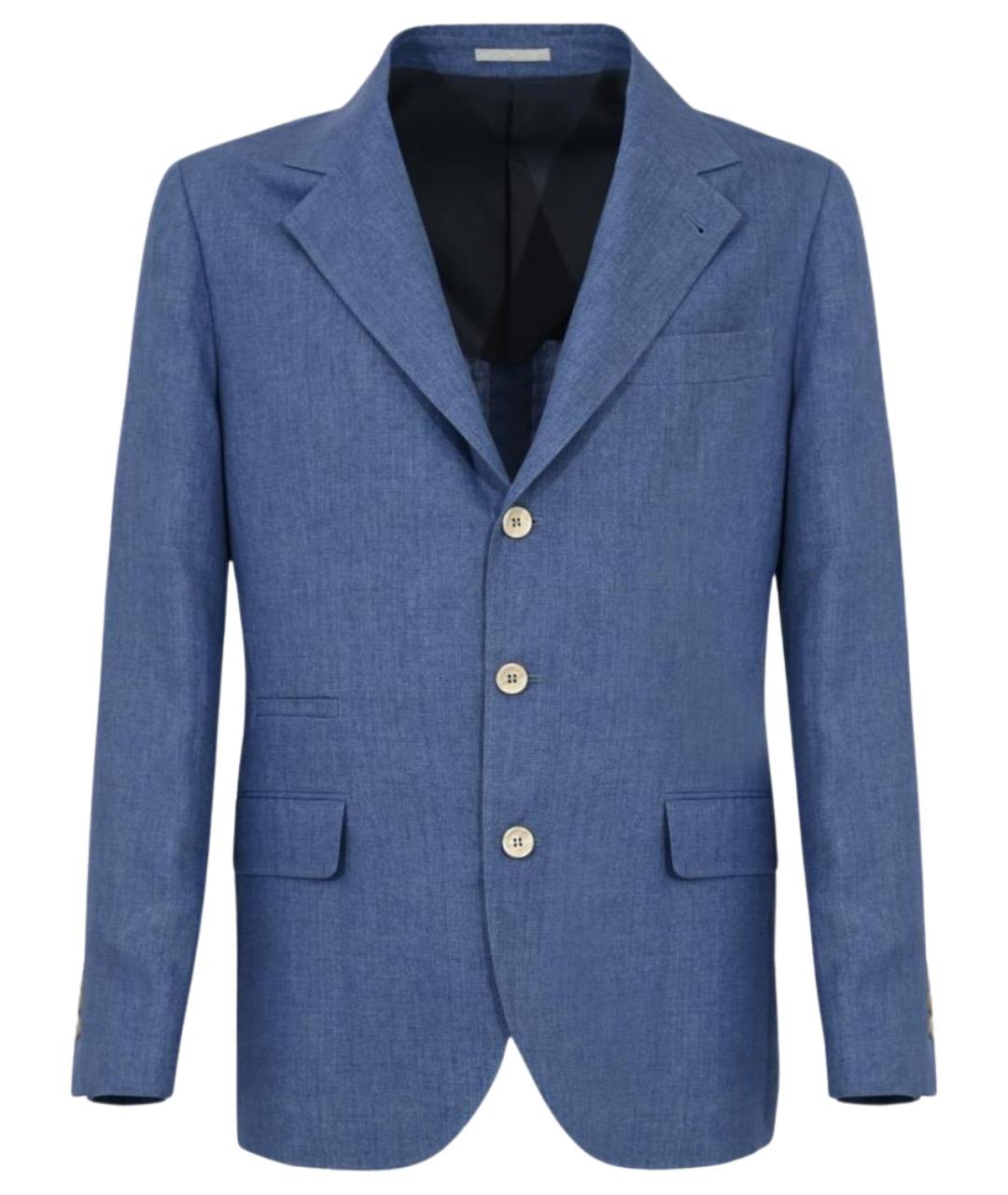 BRUNELLO CUCINELLI Синий льняной пиджак, фото 1