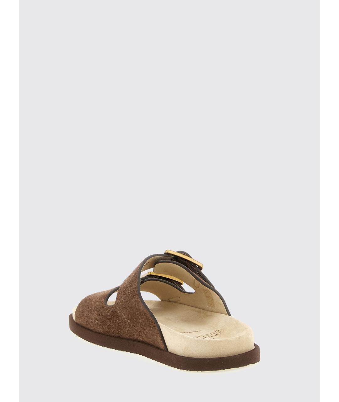 BRUNELLO CUCINELLI Коричневые замшевые сандалии, фото 3