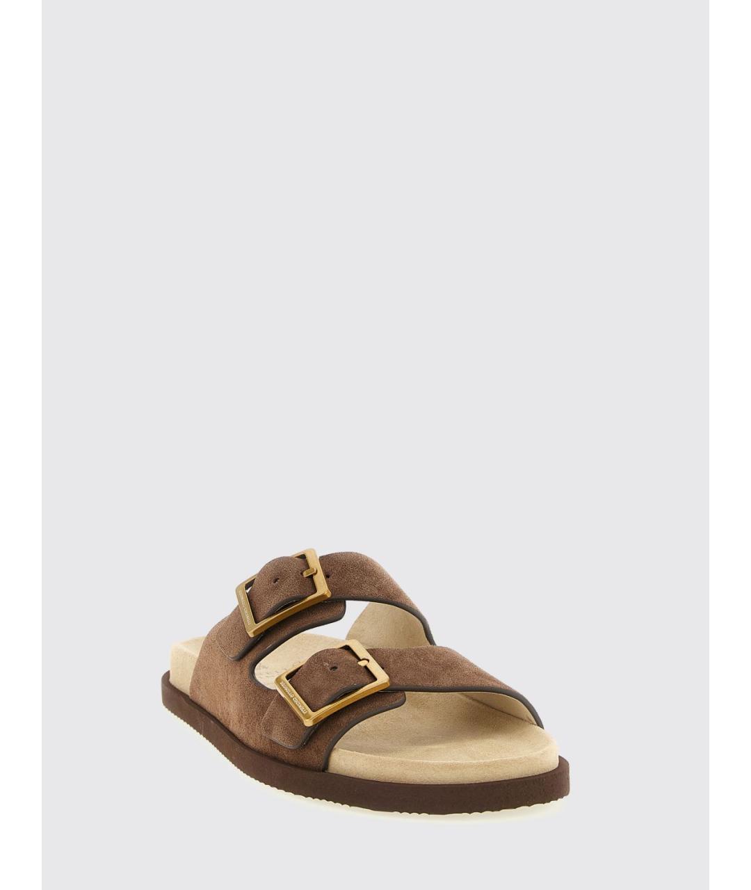 BRUNELLO CUCINELLI Коричневые замшевые сандалии, фото 2