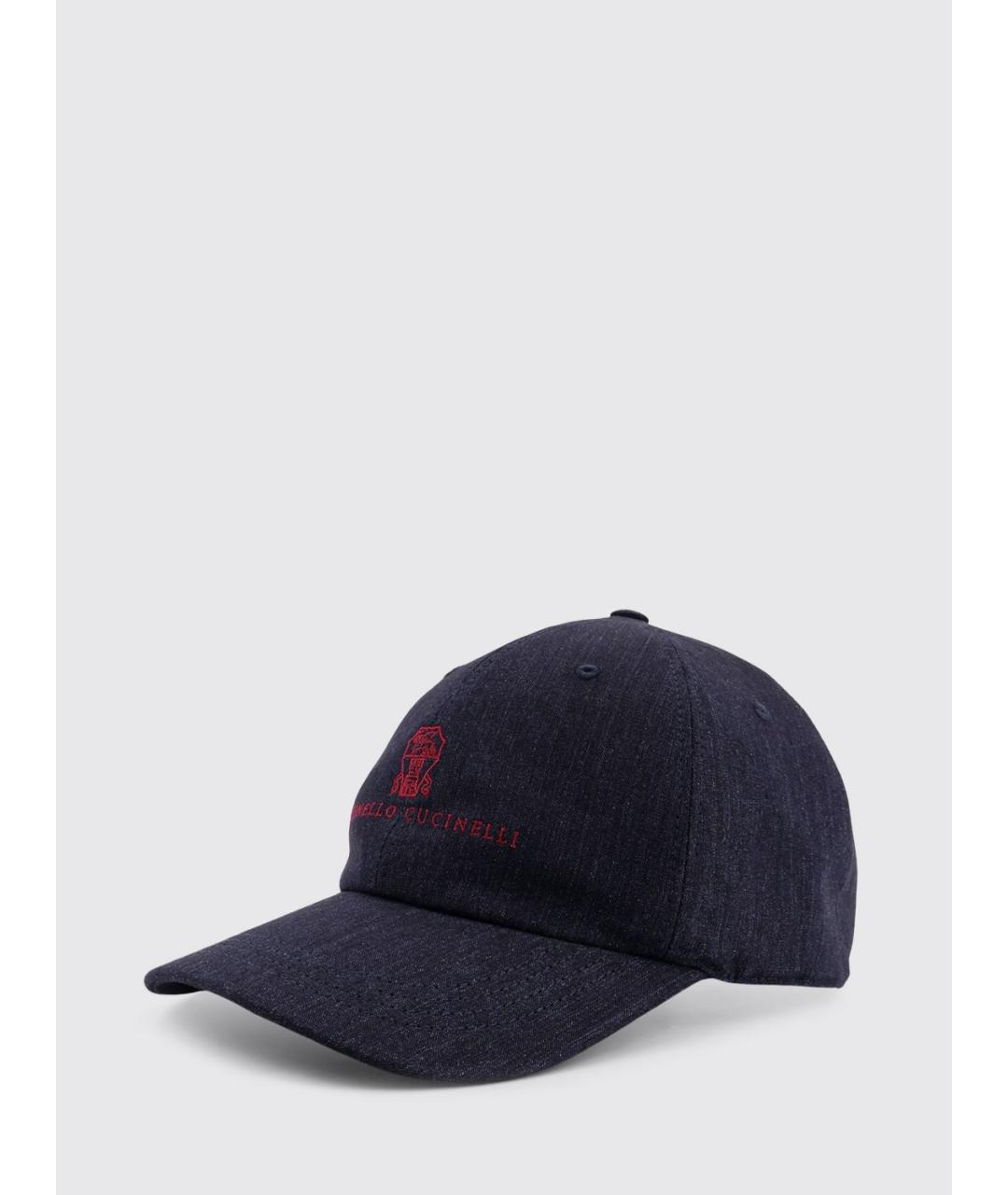BRUNELLO CUCINELLI Темно-синяя хлопковая кепка/бейсболка, фото 2