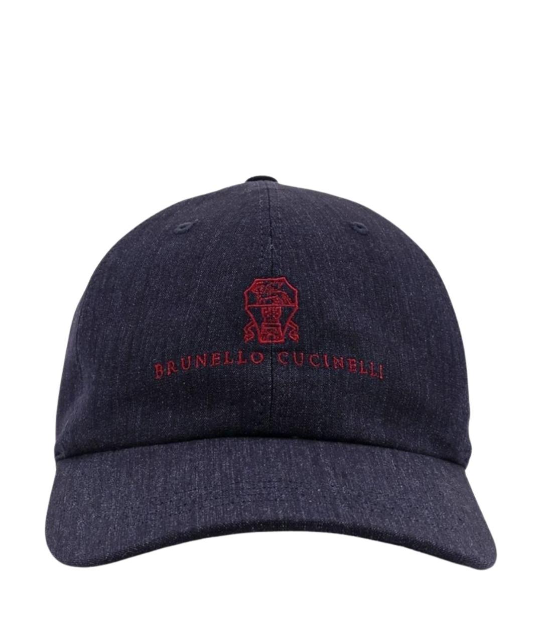 BRUNELLO CUCINELLI Темно-синяя хлопковая кепка/бейсболка, фото 1