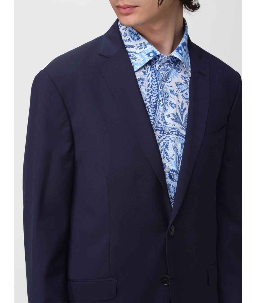 ETRO Синий классический костюм, фото 5