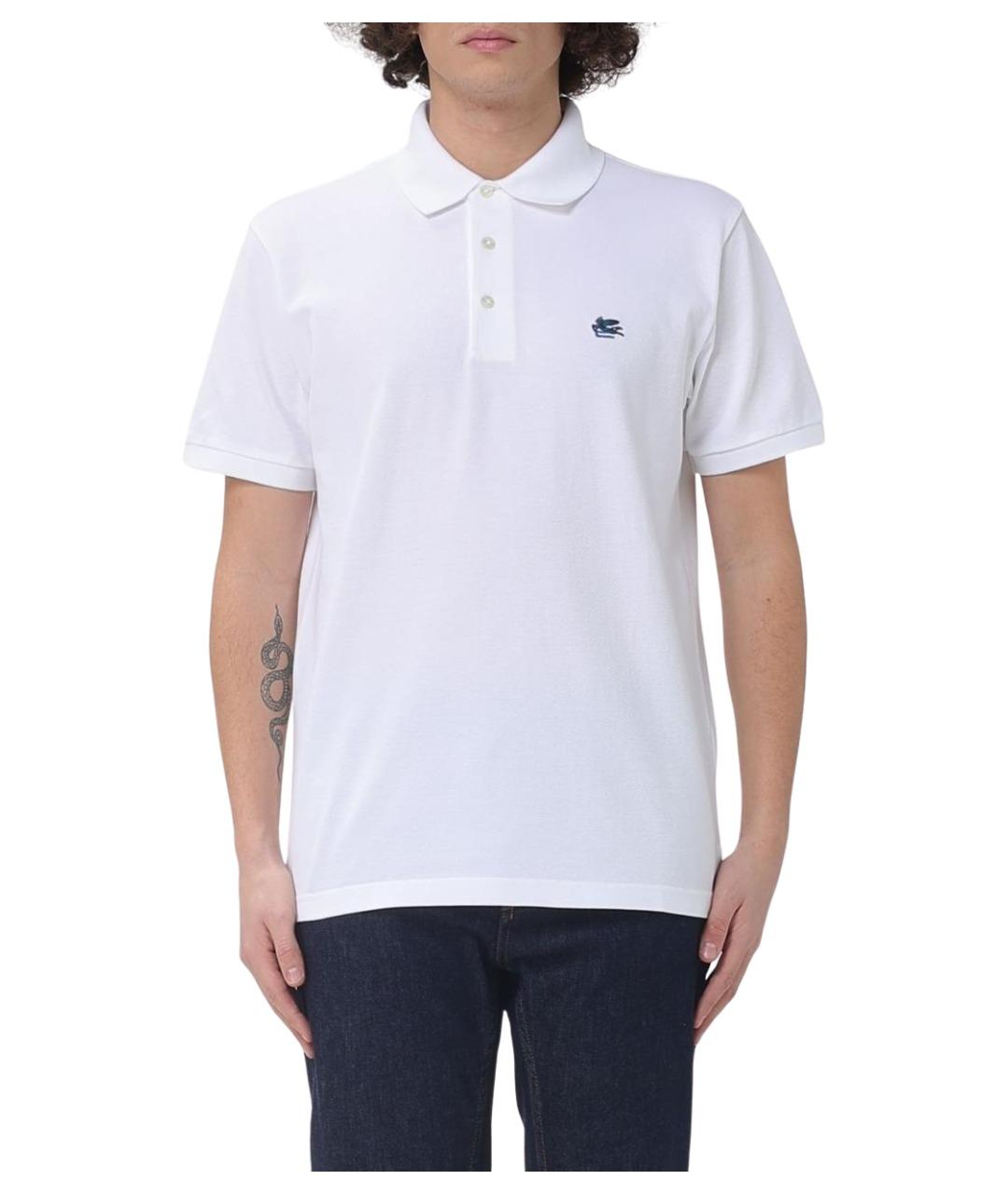 ETRO Белое хлопковое поло с коротким рукавом, фото 1