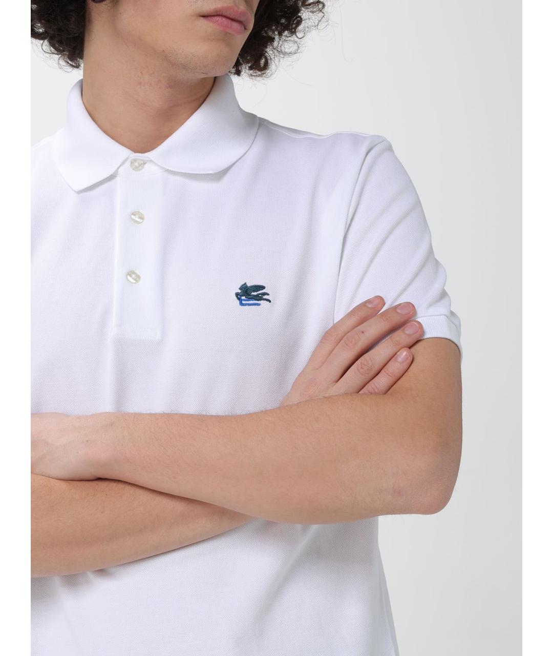 ETRO Белое хлопковое поло с коротким рукавом, фото 5