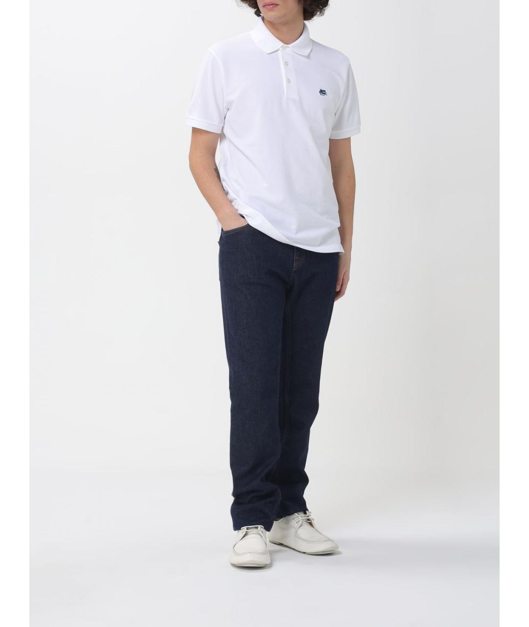 ETRO Белое хлопковое поло с коротким рукавом, фото 2