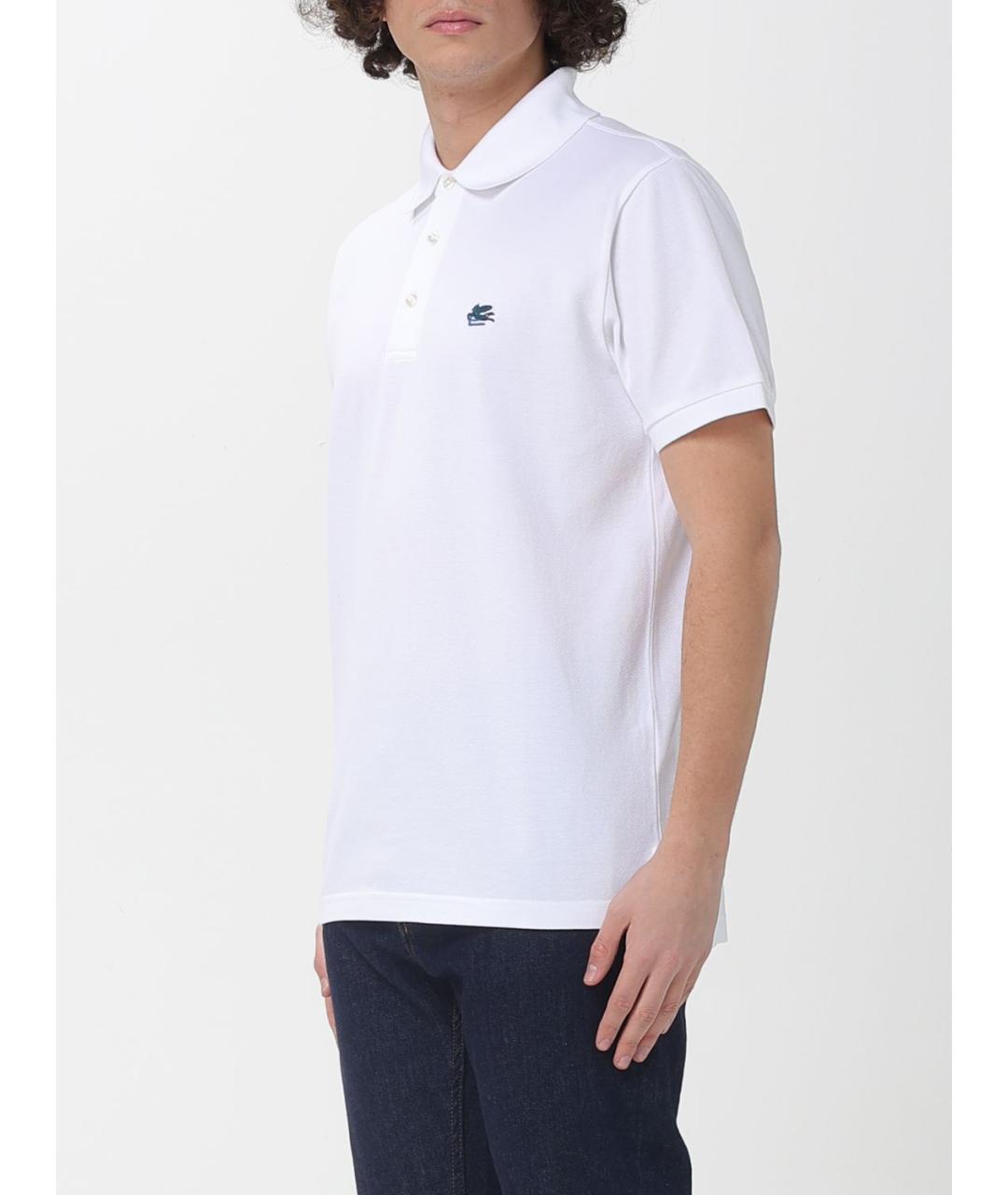 ETRO Белое хлопковое поло с коротким рукавом, фото 4