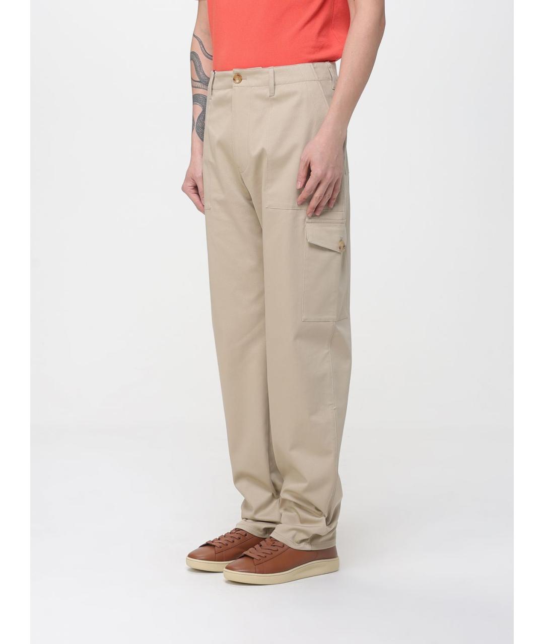 ETRO Бежевые хлопковые повседневные брюки, фото 4