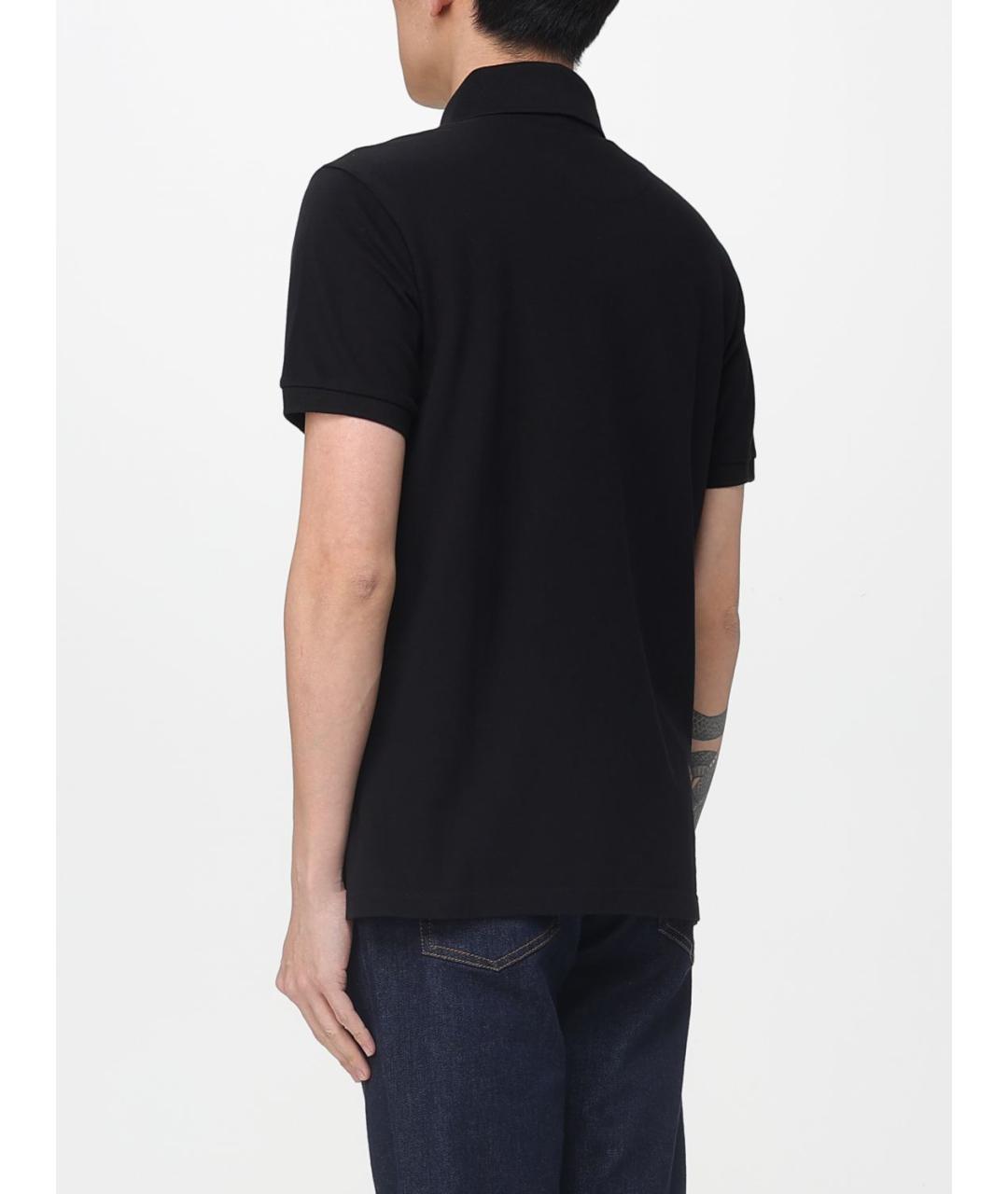 ETRO Черное хлопковое поло с коротким рукавом, фото 3