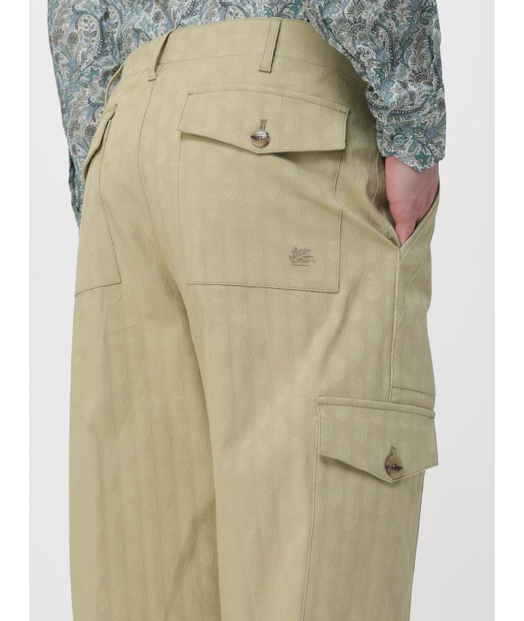 ETRO Бежевые хлопковые повседневные брюки, фото 5
