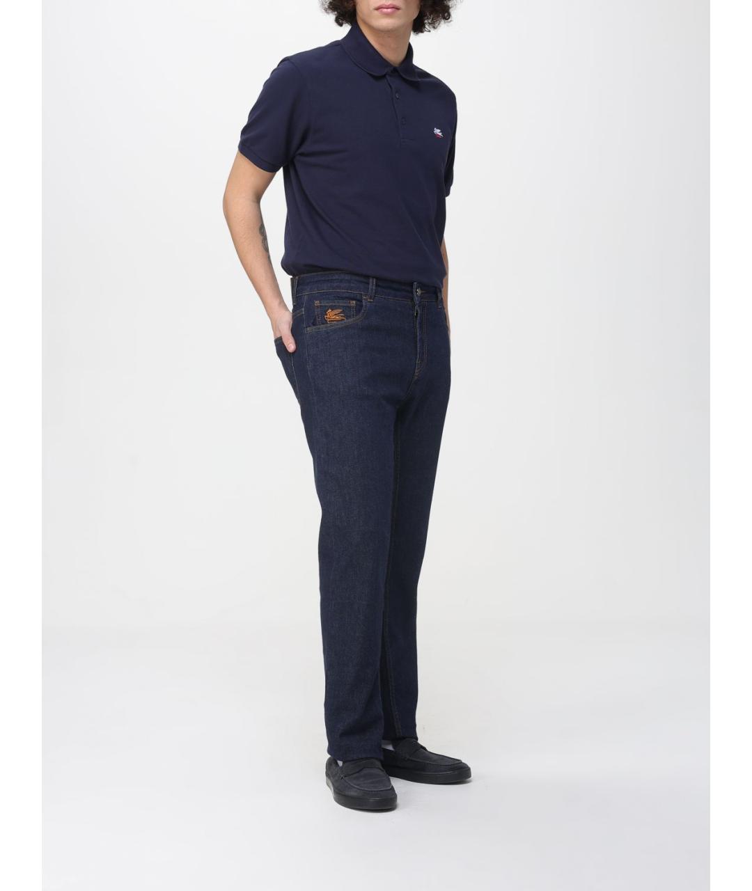 ETRO Синее хлопковое поло с коротким рукавом, фото 2