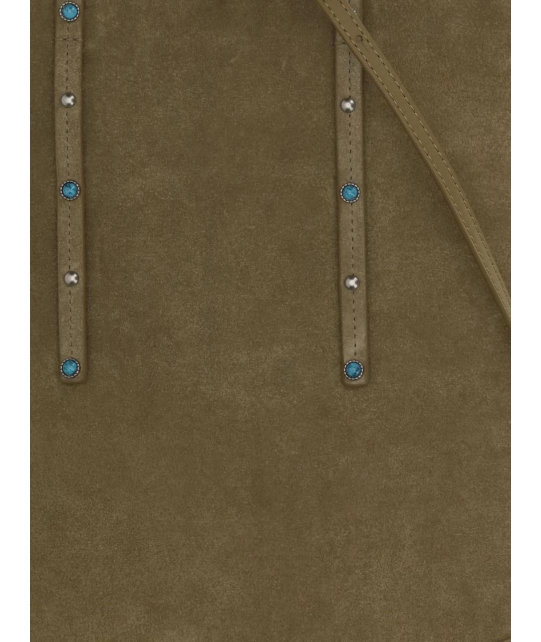 PINKO Хаки замшевая сумка через плечо, фото 3