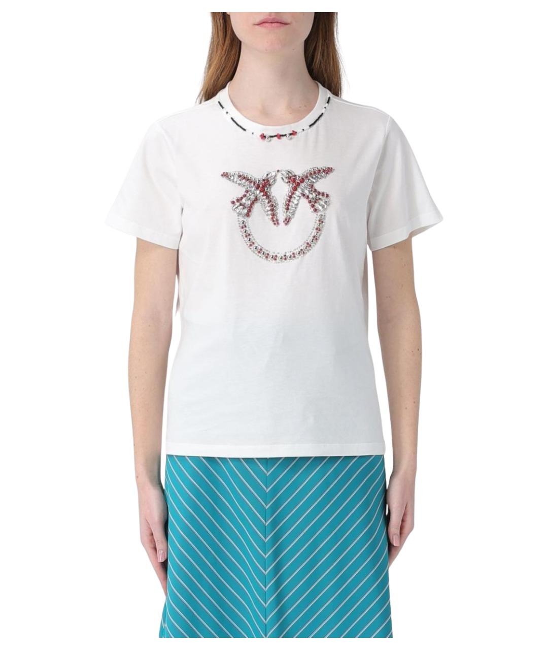 PINKO Белая хлопковая футболка, фото 1