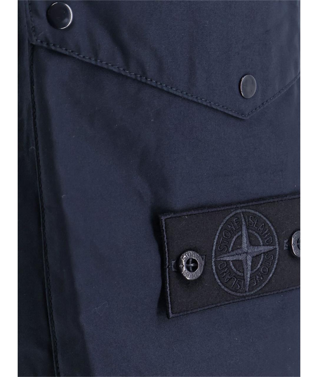 STONE ISLAND Синие хлопковые шорты, фото 4