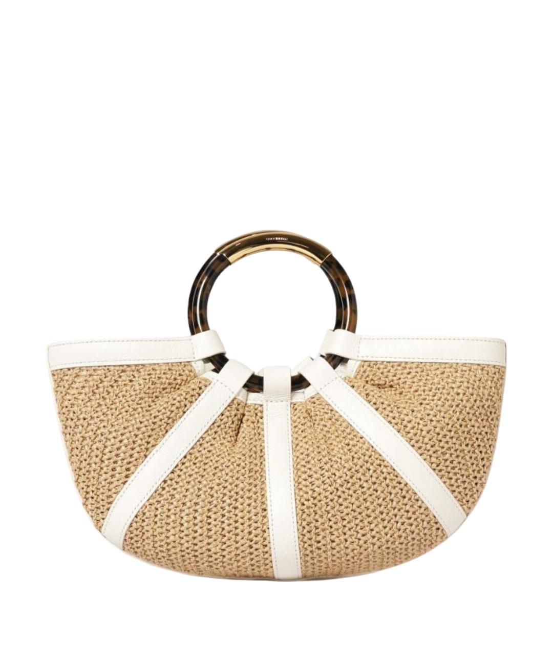 COCCINELLE Бежевая пелетеная сумка тоут, фото 1