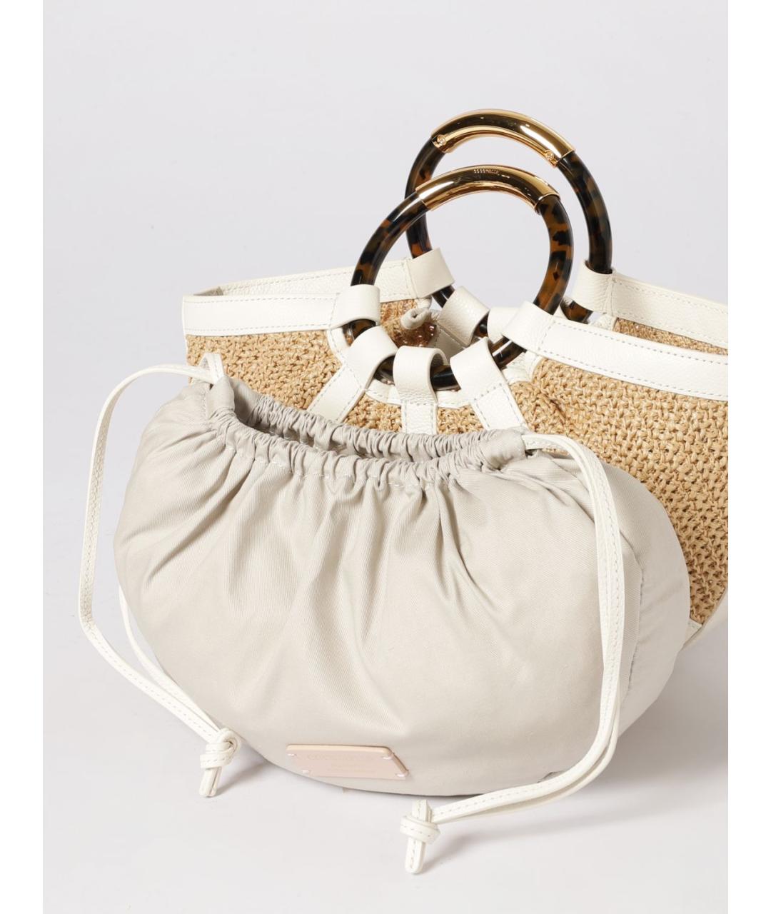 COCCINELLE Бежевая пелетеная сумка тоут, фото 3