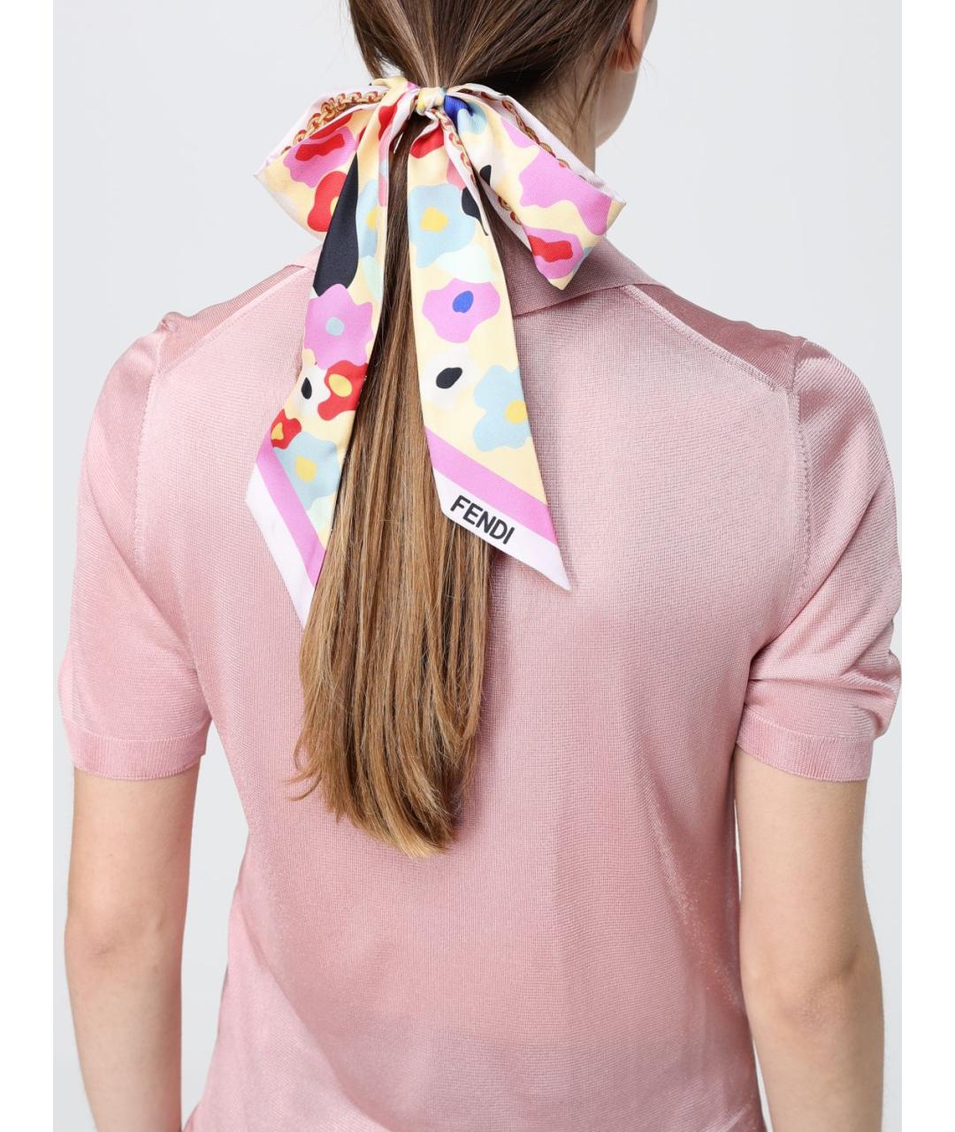 FENDI Мульти шелковый шарф, фото 4