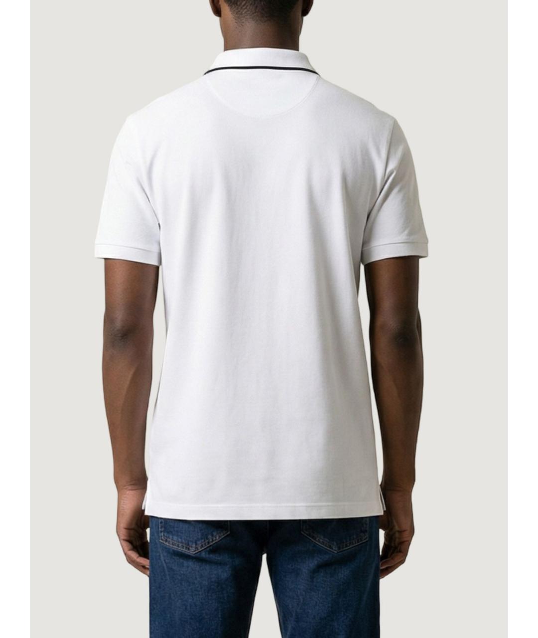 HUGO BOSS Белое хлопковое поло с коротким рукавом, фото 3