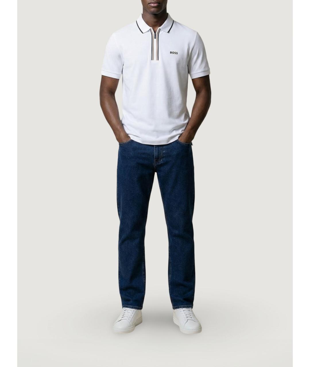 HUGO BOSS Белое хлопковое поло с коротким рукавом, фото 2