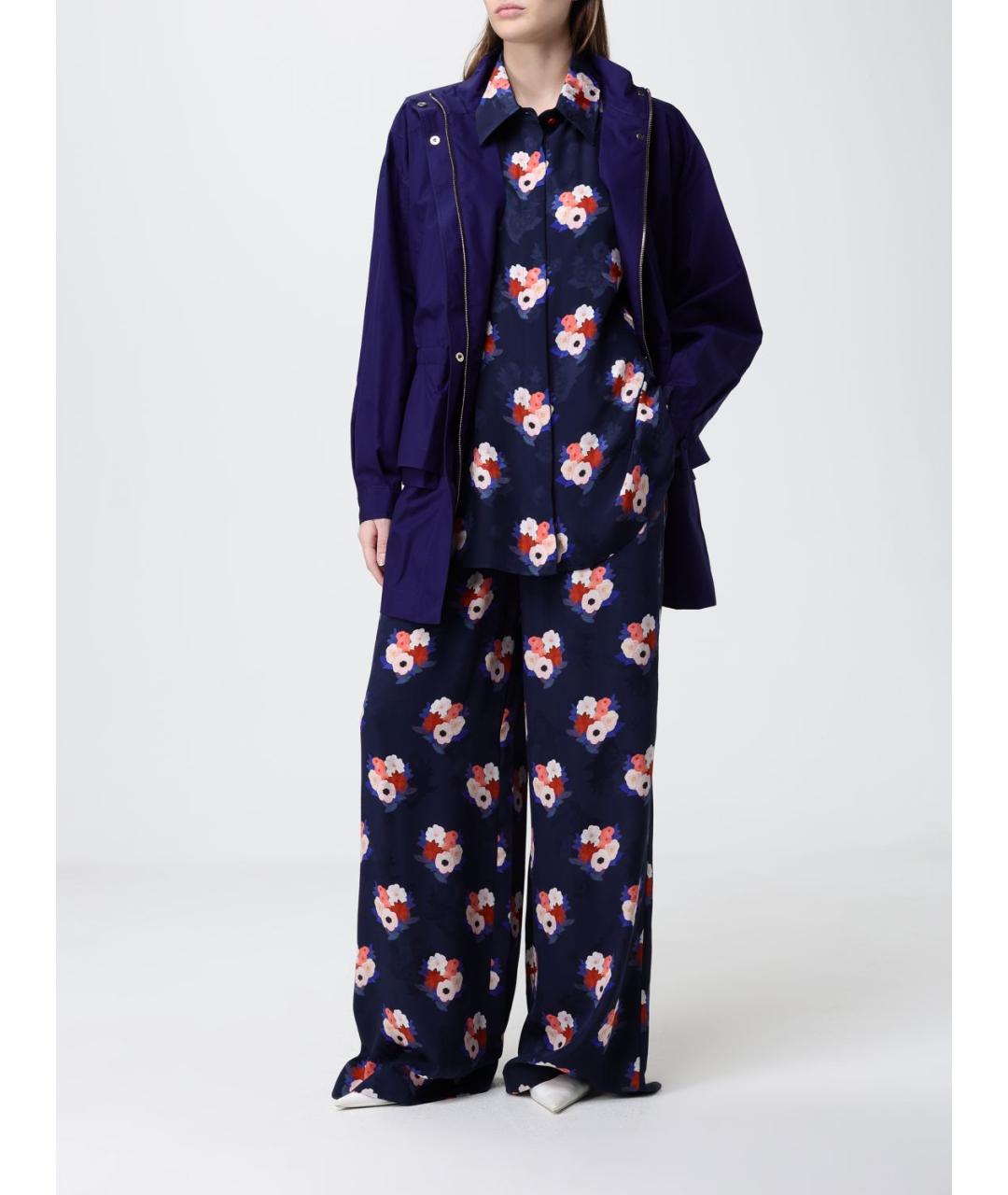 FENDI Мульти шелковые брюки широкие, фото 2