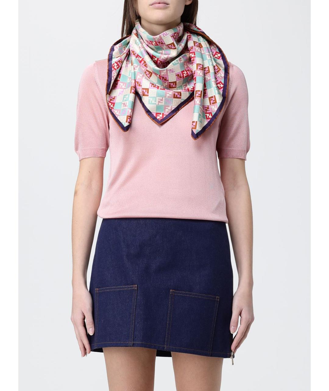 FENDI Мульти шелковый платок, фото 2