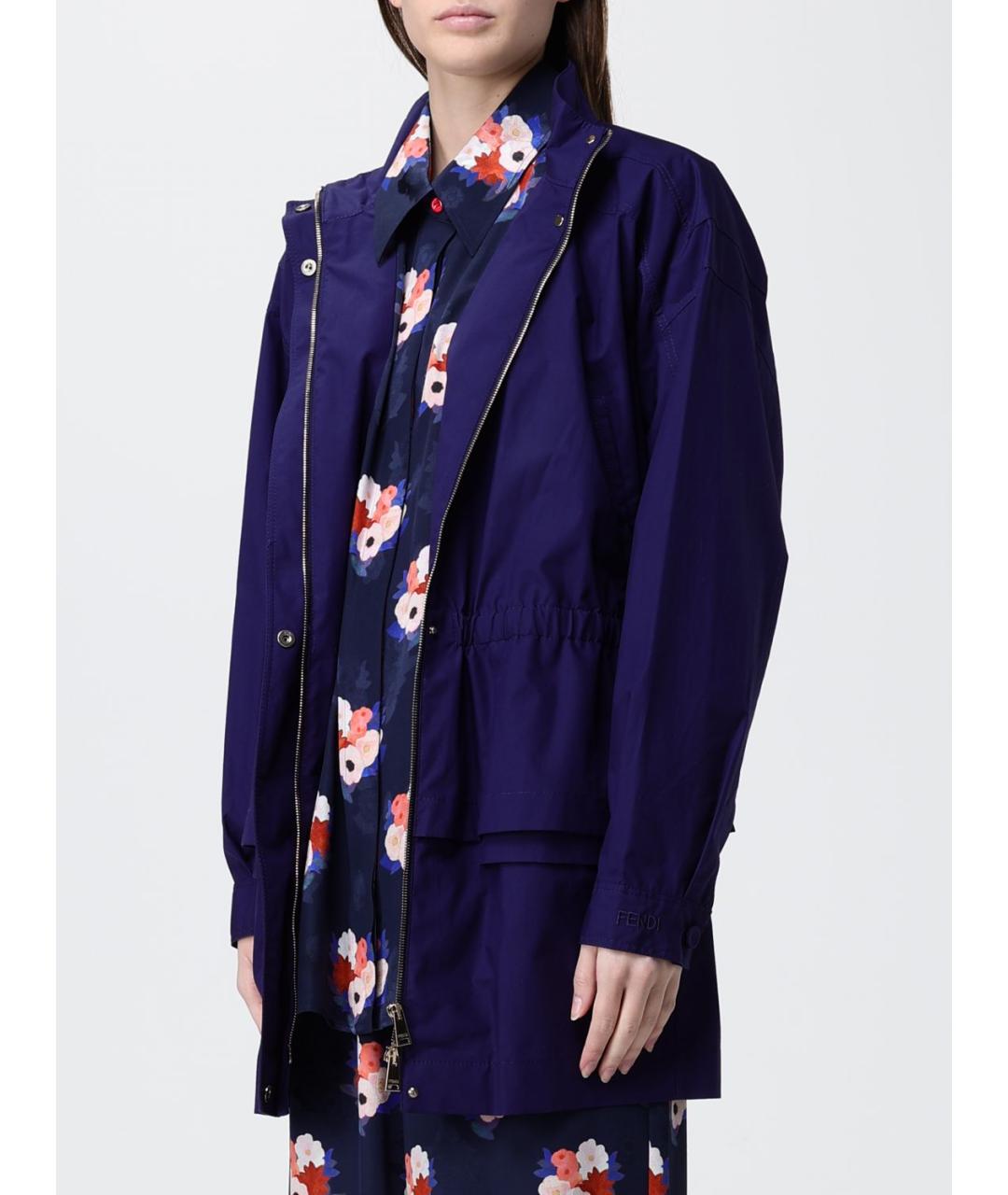 FENDI Синяя хлопковая парка, фото 4