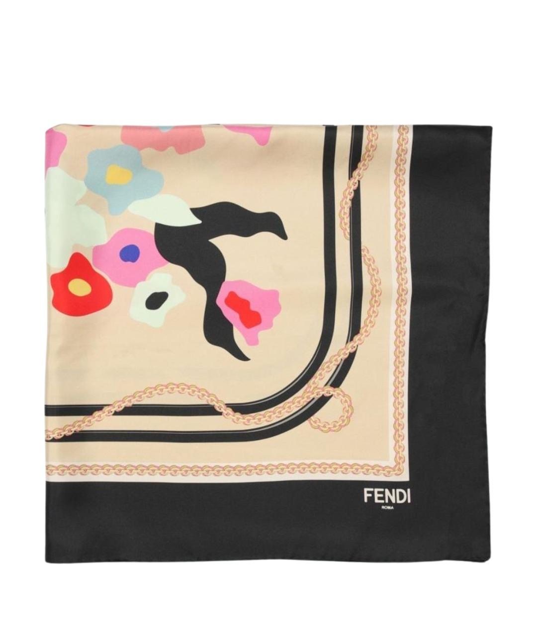 FENDI Мульти шелковый платок, фото 1