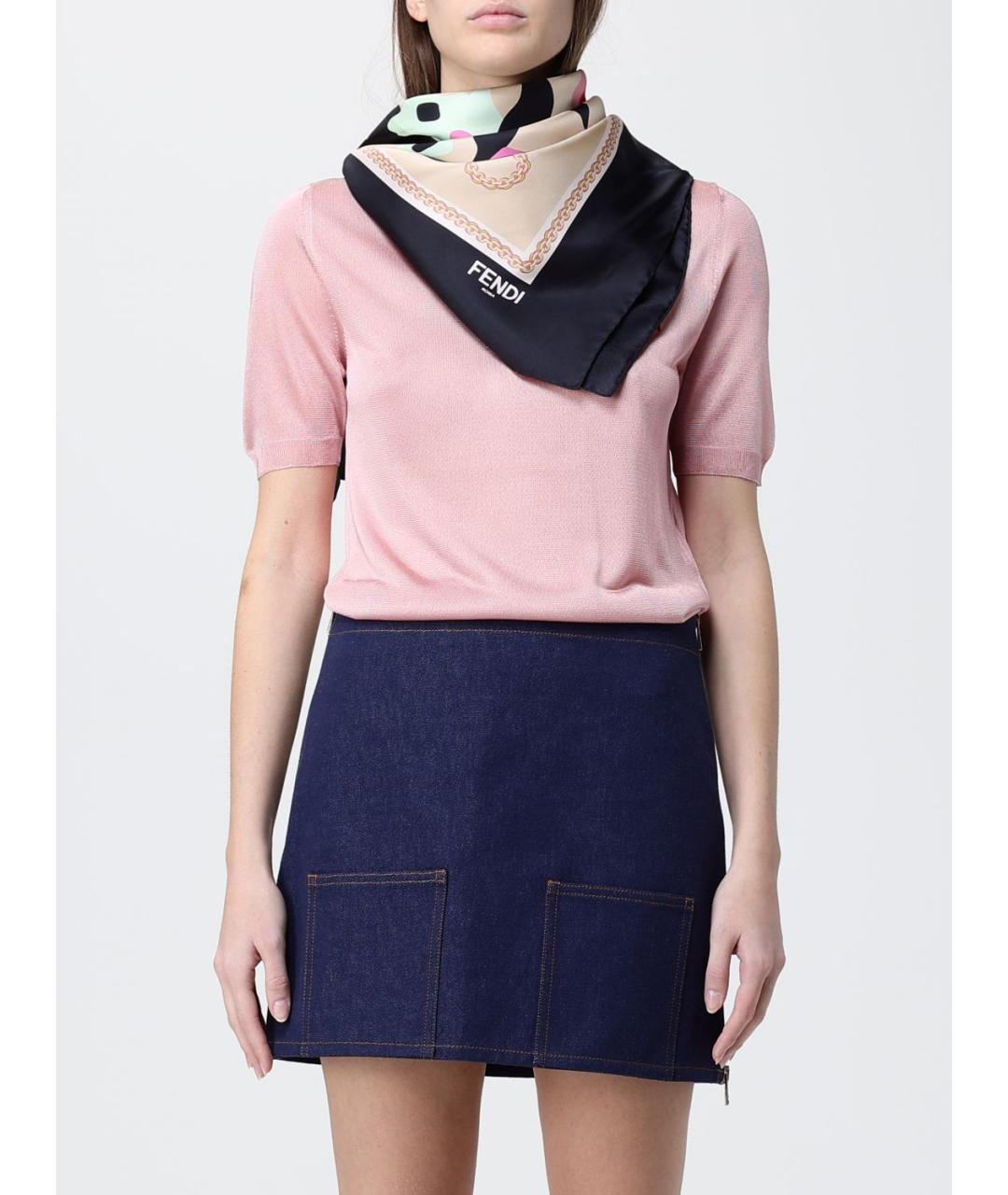 FENDI Мульти шелковый платок, фото 2