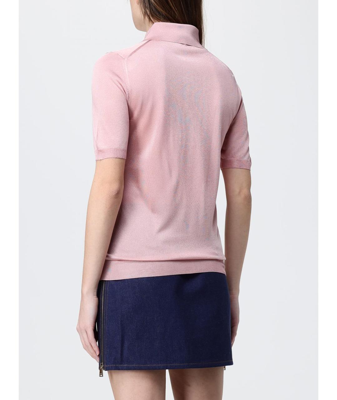 FENDI Розовая вискозная футболка, фото 3