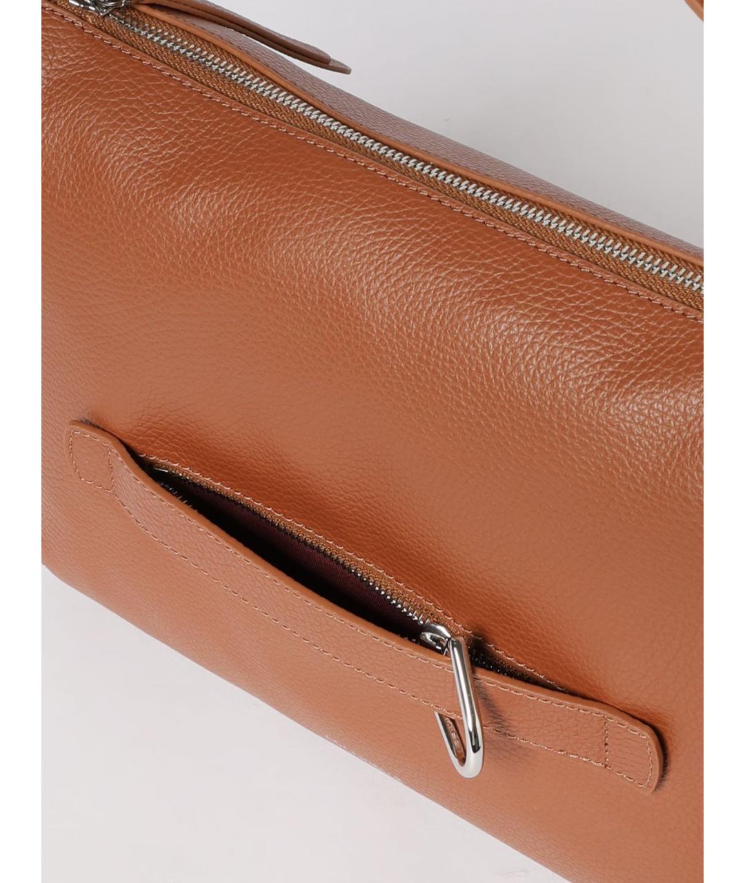 COCCINELLE Коричневая кожаная сумка через плечо, фото 3