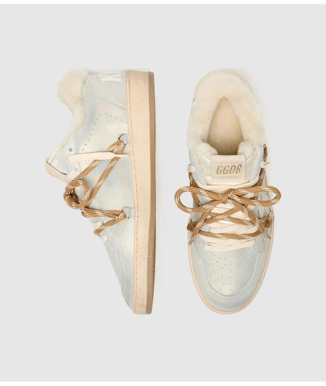 GOLDEN GOOSE DELUXE BRAND Бежевые кожаные кеды, фото 3