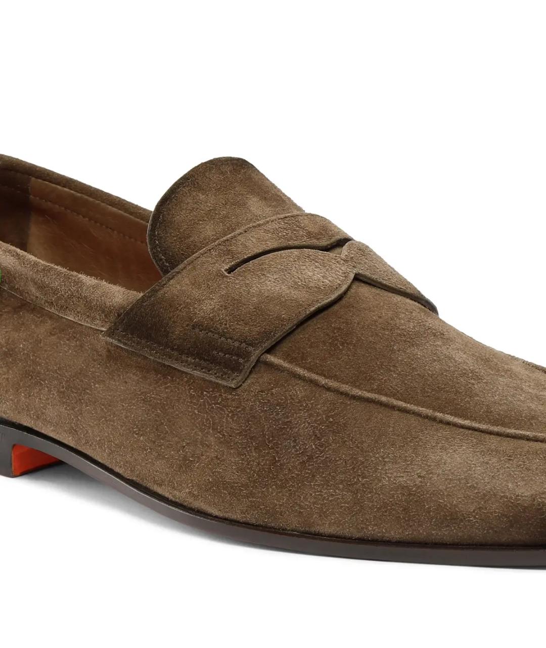 SANTONI Коричневые замшевые лоферы, фото 3