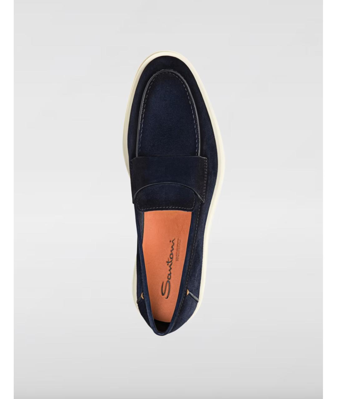 SANTONI Синие замшевые лоферы, фото 4