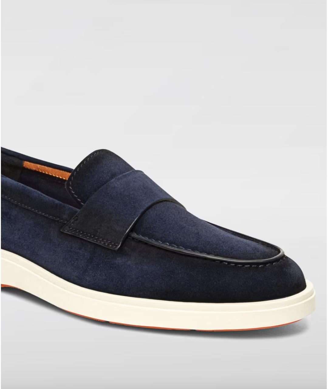 SANTONI Синие замшевые лоферы, фото 3